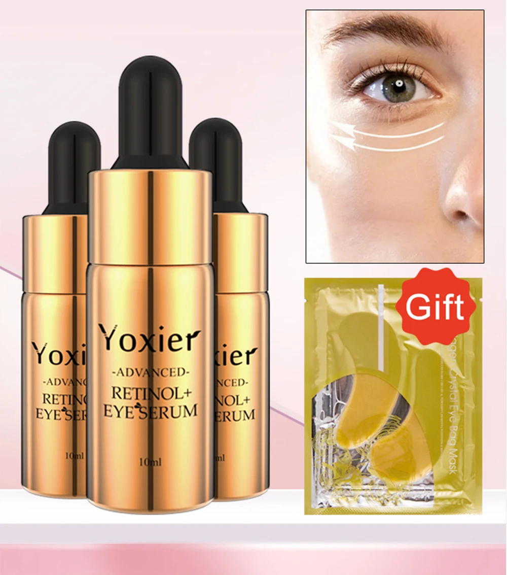 

Yoxier 3pcs Retinol Eye Serum Firming Skin Care Anti-Puffiness Anti-Aging Wrinkle Dark Circles Deep Hydration Essence Eye Cream