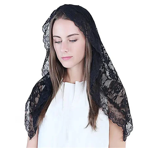 Черная Часовня Church Veil кружевная католическая мантилла infinity Mantilla, католическая вуаль, покрытие для головы, Латинская масса, вуаль черная