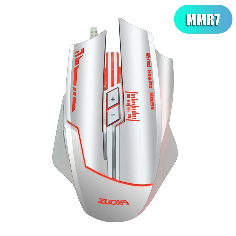 MMR7 white ZUOYA игровая мышь USB Проводная оптика Micel светодиодный с подсветкой игра Mause для ПК ноутбука pro gamer - Цвет: MMR7 white