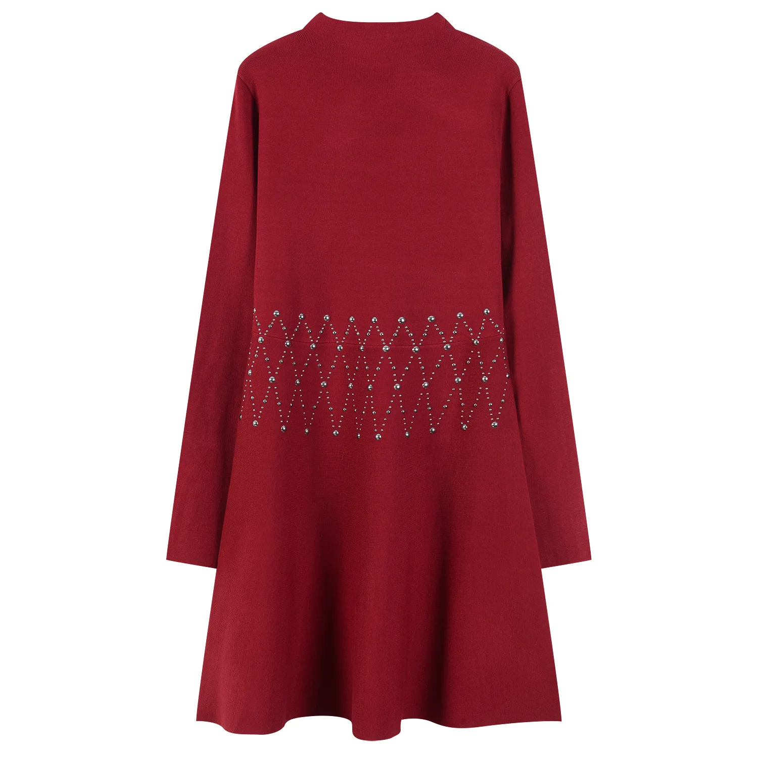 

ENGAGEMENT High Quality 2021 French Knitted Skirt Women's Autumn and Winter Long Sleeve Hot Drilling Waist Slimming Dress