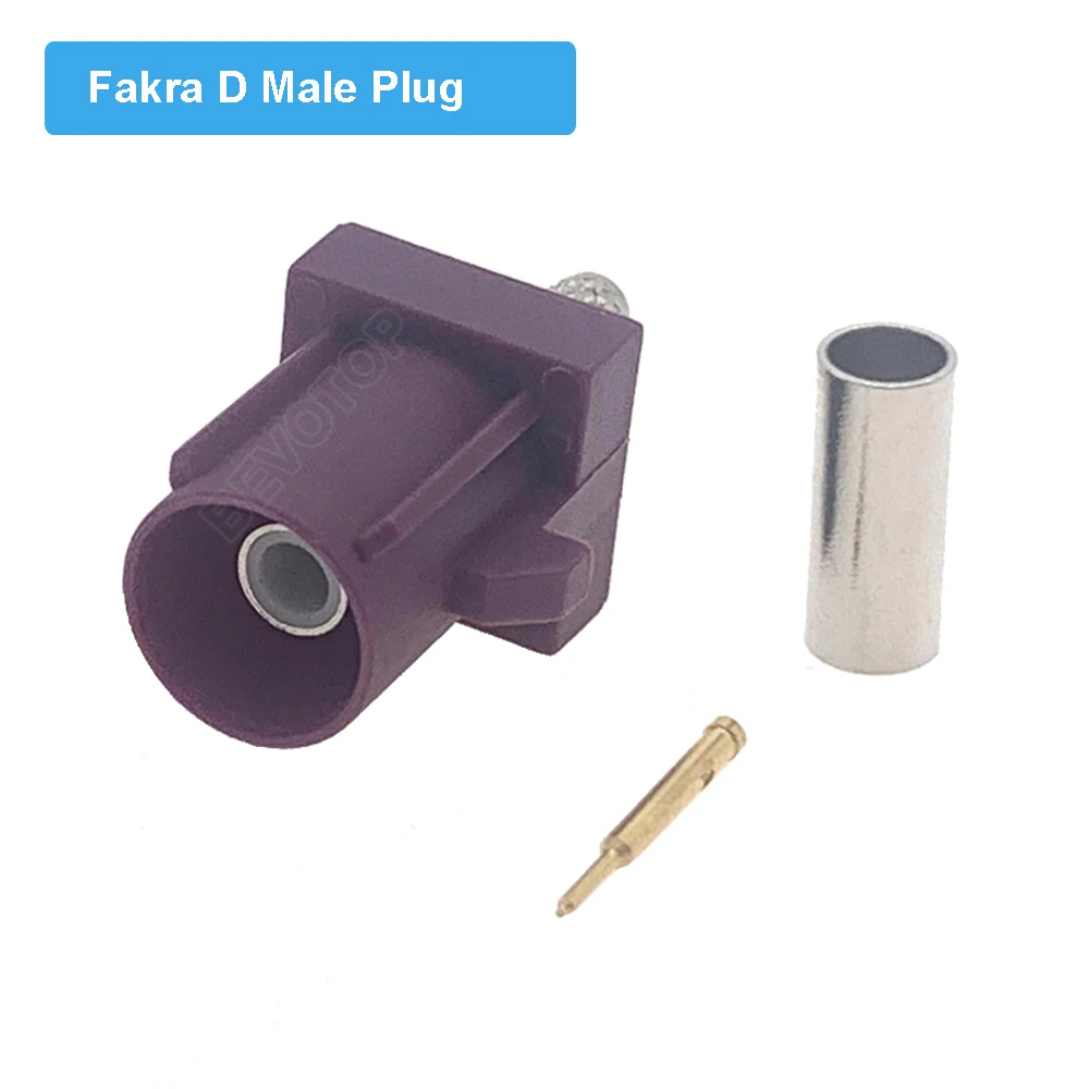 Бордо Fakra D штекер/гнездовой разъем RAL 4004 RF коаксиальный паяльный провод разъемы