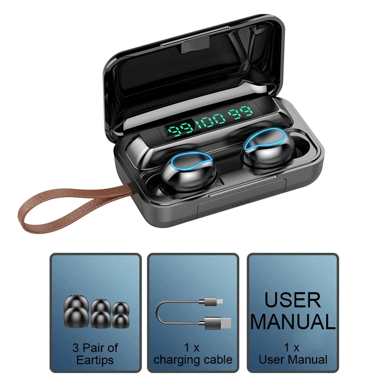 

bluetooth Wireless Earphone TWS Earphones With Microphone Sports Headphones Stereo Bass Noise Cancelling Headset Earbud Android