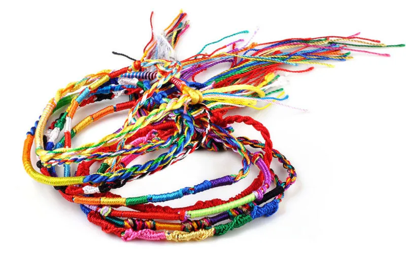 

100Pcs cuff bracelets Wholesale Jewelry Lot Braid Strands Friendship Cords Handmade Bracelets d90807