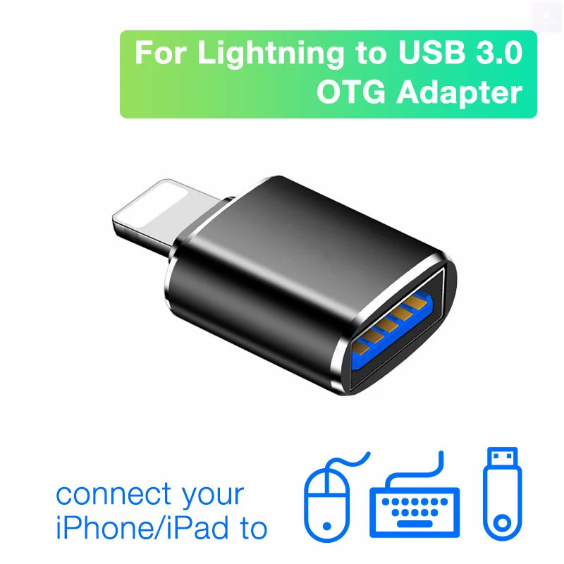 

Lightning to USB OTG Camera Adapter USB3 Female Connector for iPhone to USB A Data USB Disk for iPhone 12 11 Pro Max Mini SE2 XS