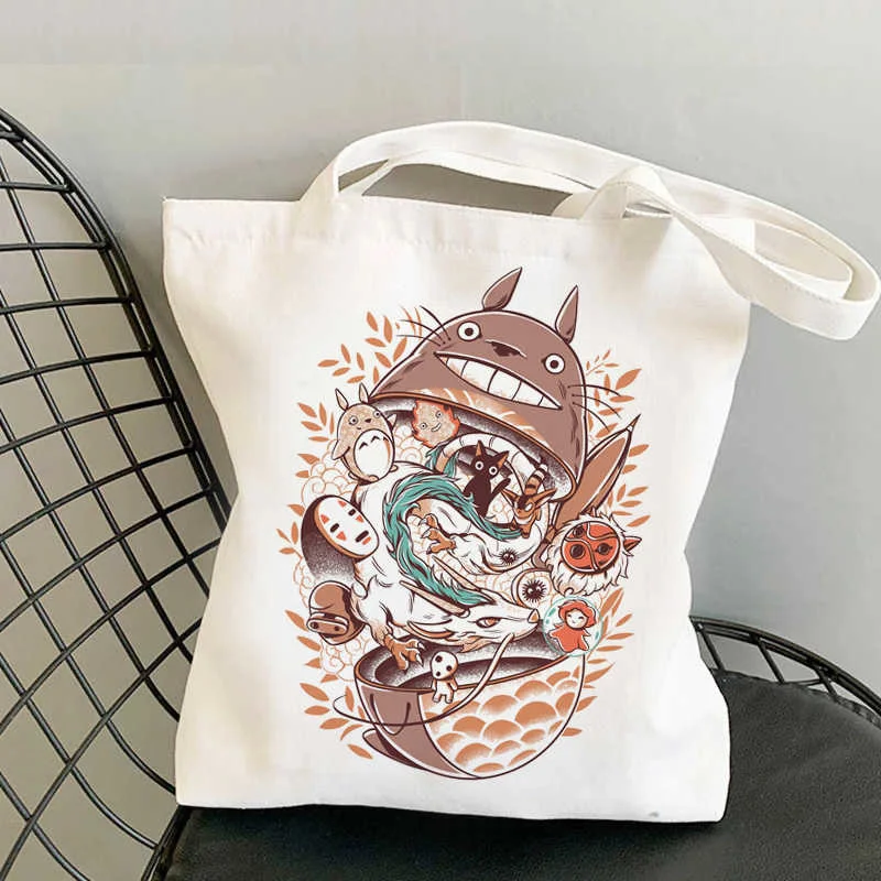 

Сумка для покупок Totoro Женская эко-сумка для покупок Холщовая Сумка многоразовые сумки ecobag сумки для покупок из ткани