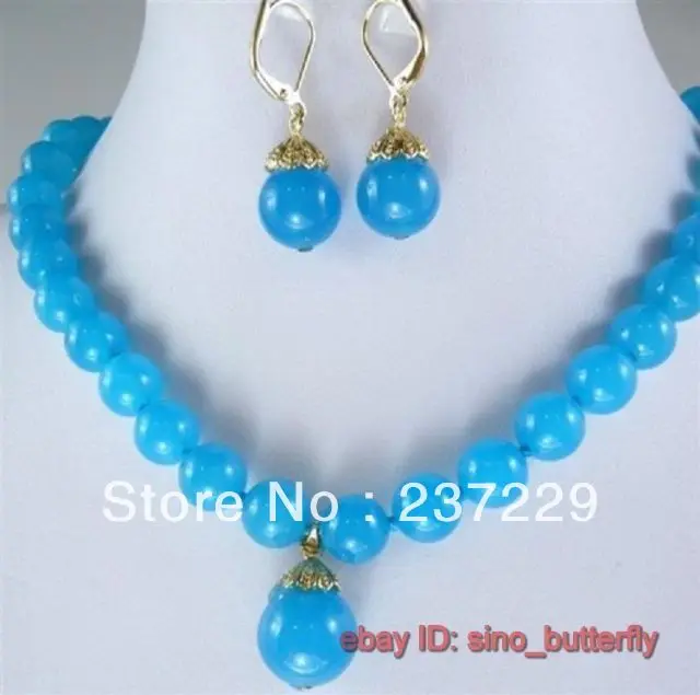 DYY FREE&gt оптовая цена бесплатная доставка новое ожерелье из синего бисера серьги
