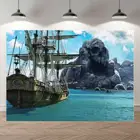 Тонкий Виниловый фон для студийной фотосъемки детей, Парусников, Пиратская Карта сокровищ