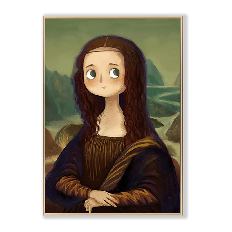 

Cartoon Q Version of The World Famous Celebrity Poster Home Wall Art Nordic Canvas Creative High-Definition Print Mural