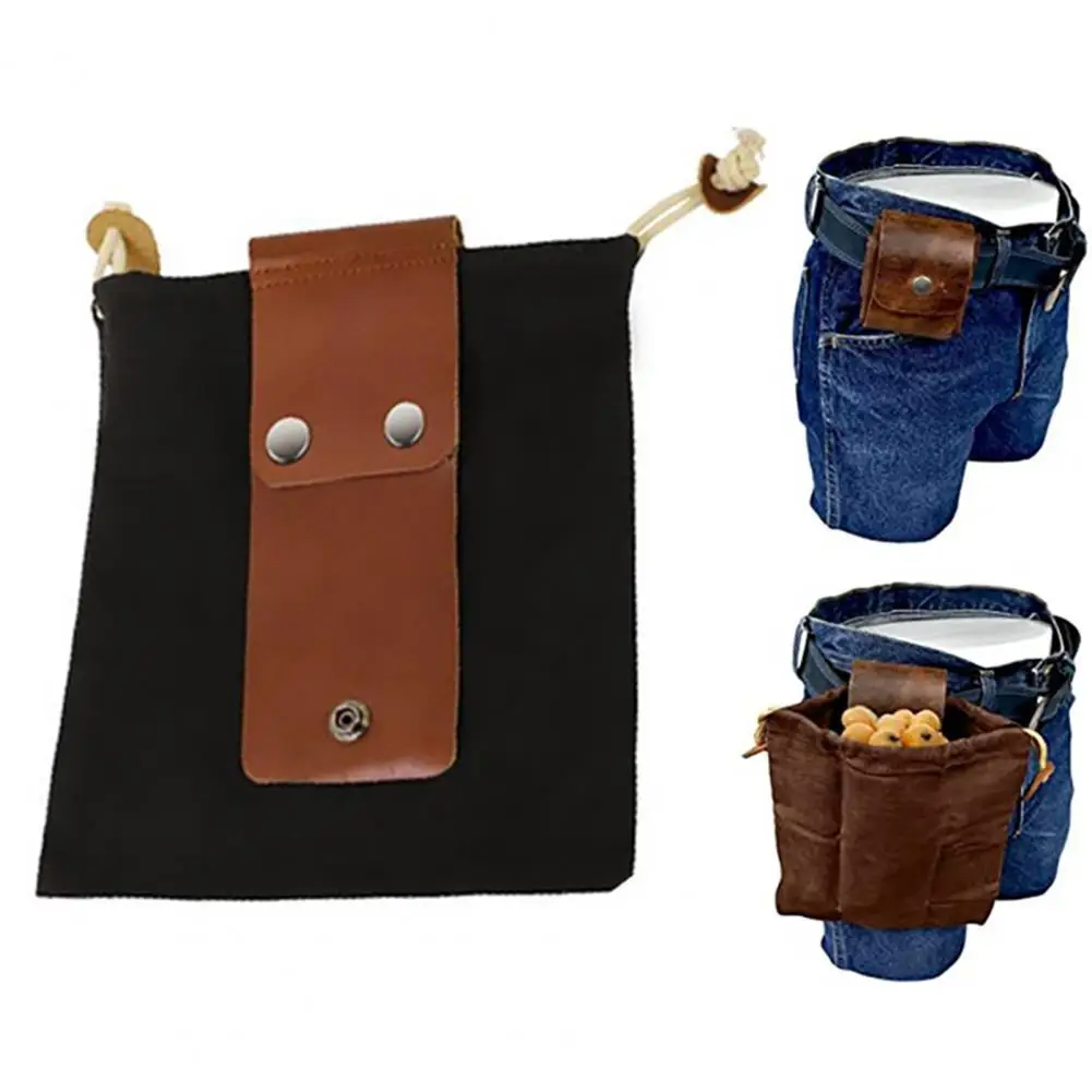 

50%HOTFoldable Foraging Bag Wear-resisting Nylon Drawstring Fruit Picking Pouch With Button for Hiking