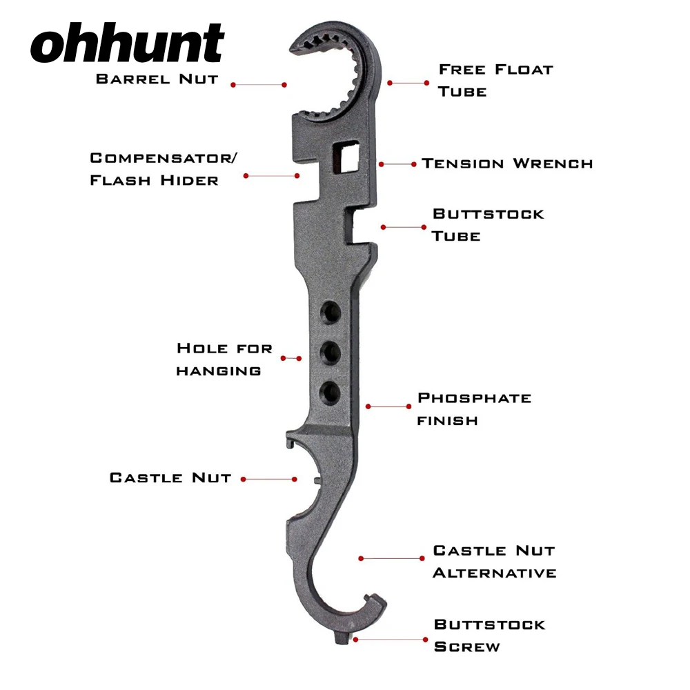 Комбинированный гаечный ключ AR15 гайковерт с замковой гайкой цилиндрический