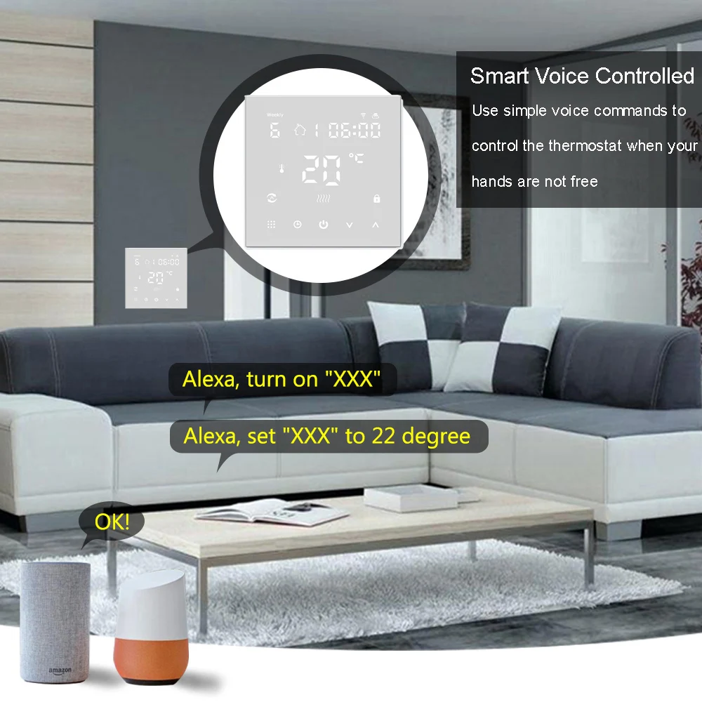 Умный термостат Tuya с Wi-Fi электрический нагреватель пола для воды/газового