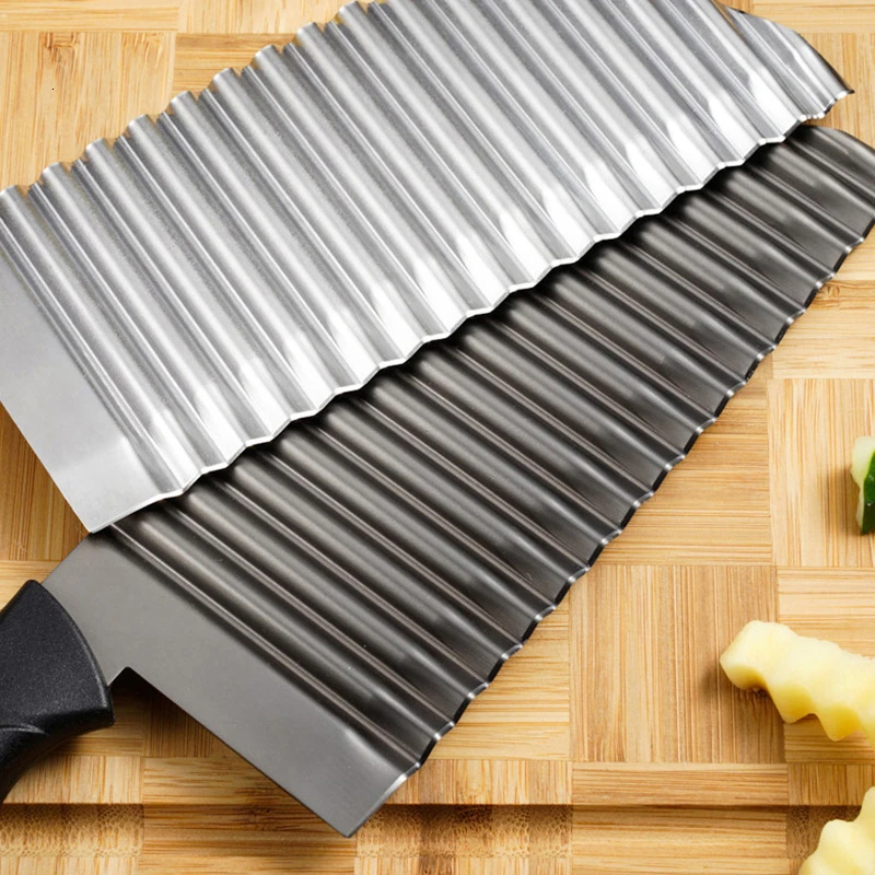 MESNUG Professional Wave French Fry Cutter Stainless Steel Crinkle Potato Slicer Kitchen Tool Vegetable Carrot Chopper Knife |