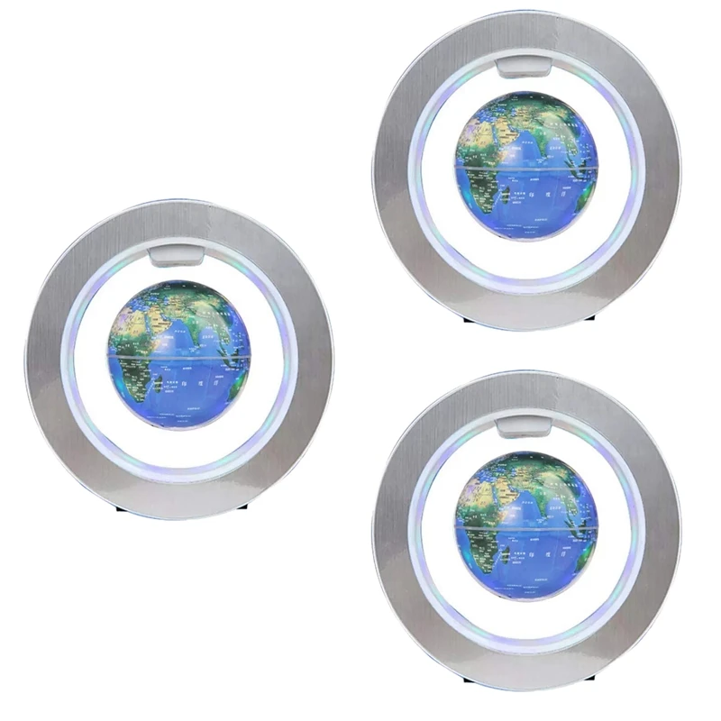

4Inch Magnetic Levitation Globe Circular Frame Globe Rotating Magnetic Ball Air World Map for Office Set Off