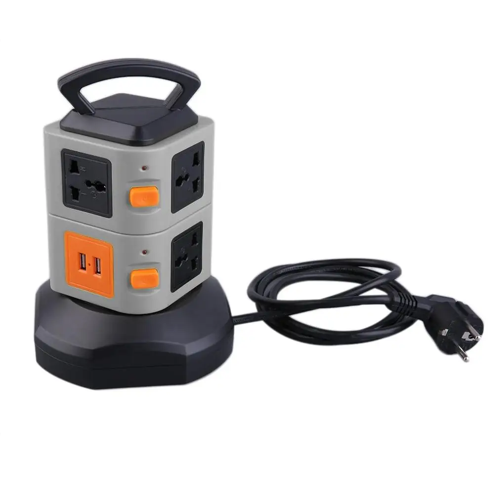 ПК + АБС защита от перегрузки грома 7 розеток 2 usb порта слоя розетки ЕС