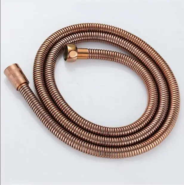 G 1/2'Black Shower Hose 150cm Stainless Steel Shower Tube Flexible Gold Bathroom Hose Plumbing Chrome ORB - Color: anti brass