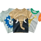 2020 одежда для малышей футболка для мальчиков и девочек с забавными животными модная футболка с короткими рукавами и принтом Летняя Детская рубашка