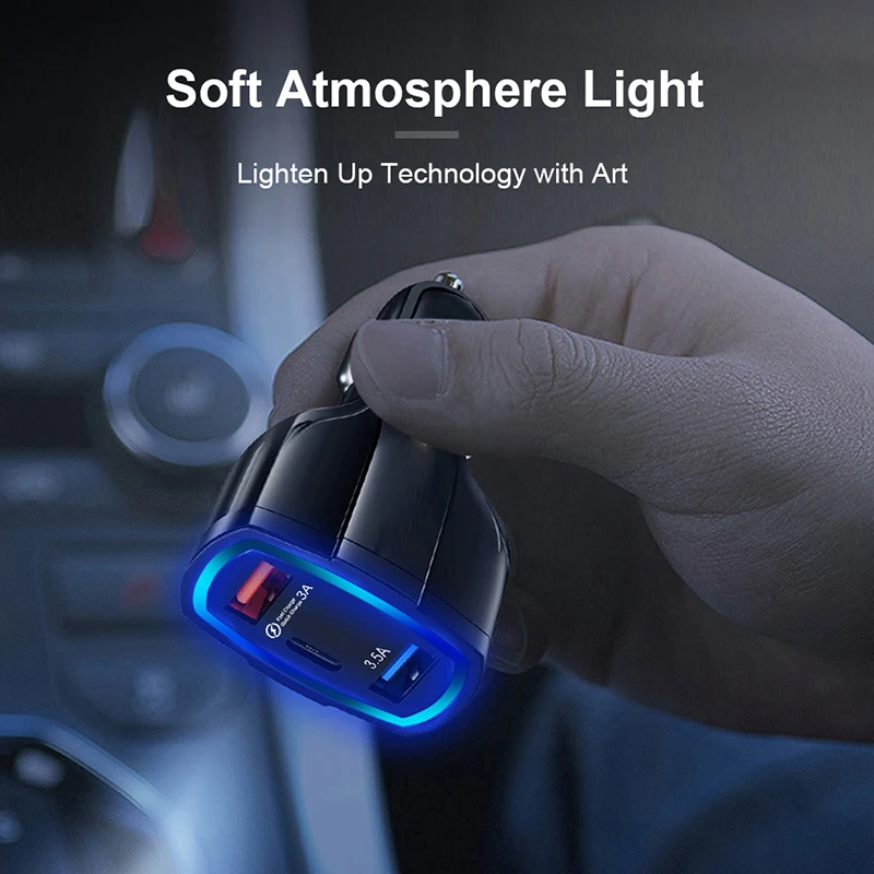 Автомобильное зарядное устройство с двумя usb-портами и светодиодный ным дисплеем