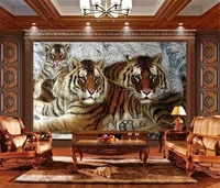 milofi custom large mural wallpaper tiger family group non woven living room bedroom tv background wall decoration painting
