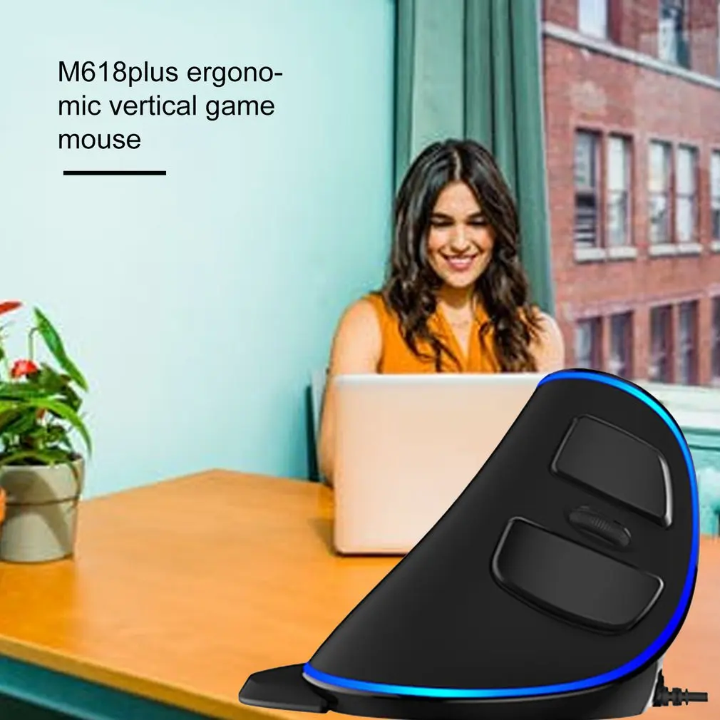 M618 Plus эргономичная Вертикальная игровая проводная мышь 6 кнопок 4000 точек/дюйм