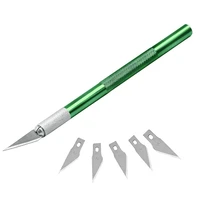non slip metal scalpel knife tools kit cutter engraving craft knives 5pcs blades mobile phone pcb diy repair hand tools