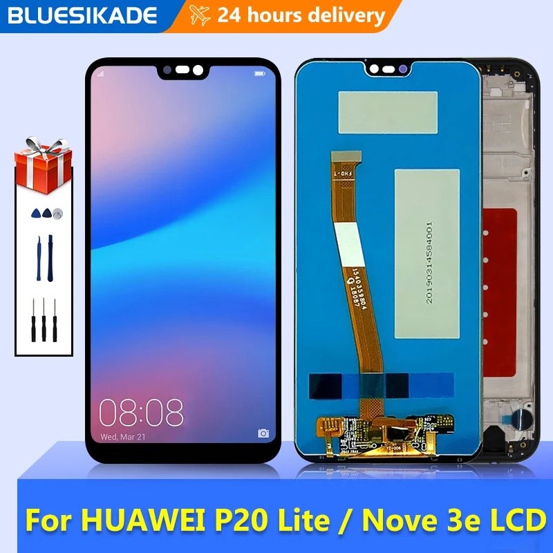 

5,84 "для HUAWEI P20 Lite, ЖК-дисплей, сенсорный экран для HUAWEI P20 Lite экран ANE-LX1 ANE-LX3 дисплей Nova 3e ЖК-дисплей в сборе запчасти