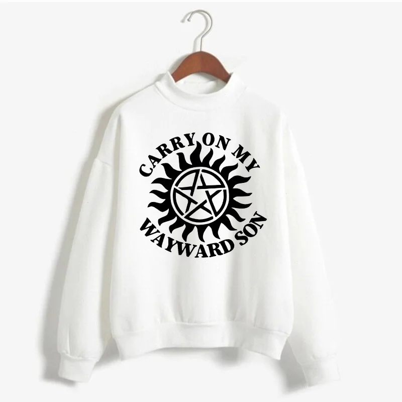 

Supernatural letters Pullover Dean Sam Winchester Castiel Sweatshirt Women Tops New Harajuku Female Street Wear Hoodie Clothing