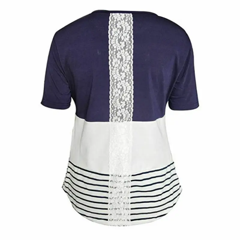 Кружевная одежда для кормящих женщин футболка в полоску с коротким рукавом