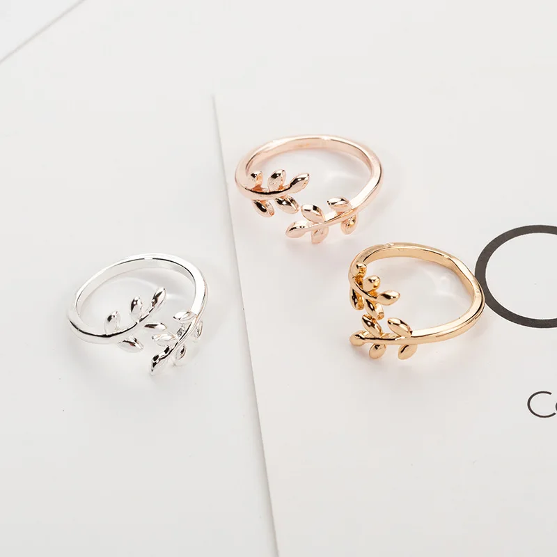 Кольца-обереги для женщин "Оливковый лист" с розовым золотом и серебром, регулируемые на женский и девичий палец, для свадьбы и помолвки, "Anillos Mujer on".