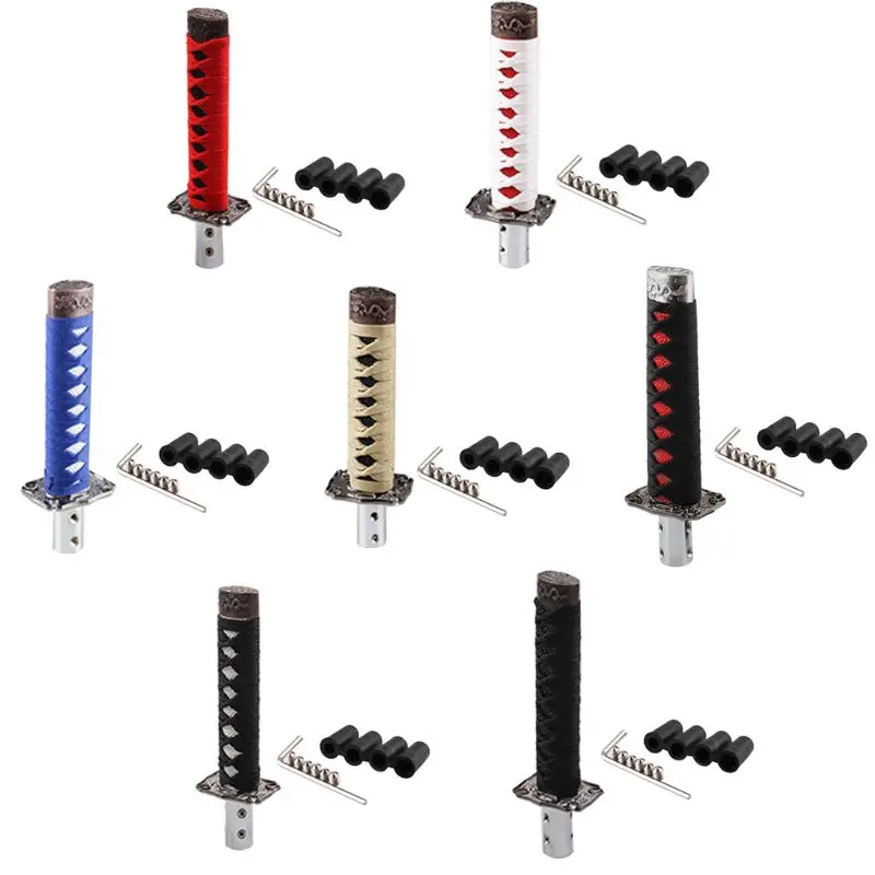 

Fashion 1 Set Universal Samurai Sword Vehicle Car Shift Knob Katana Metal Weighted Sport Shifter 4 Adapter