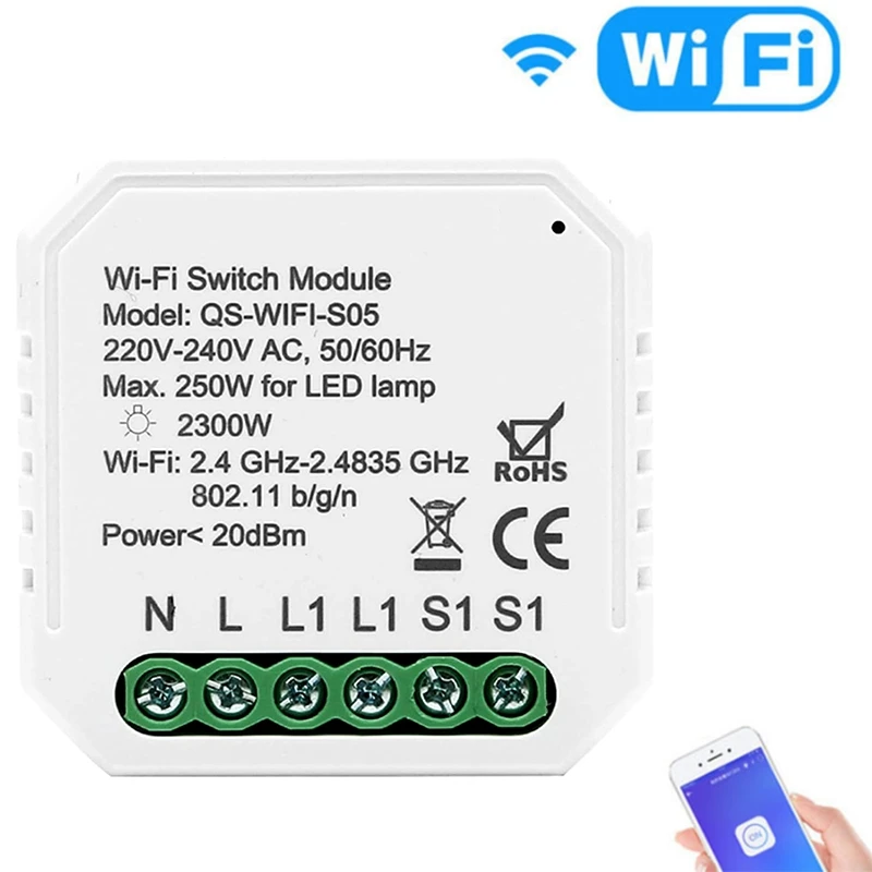 

WiFi Smart Light Switch DIY Breaker Module Smart Life / Tuya APP Remote Control, Working with Alexa Echo Google Home