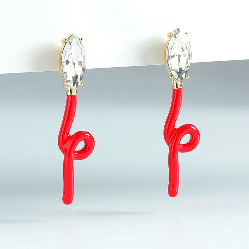 High Quality Women Fashion Jewelry Enameled Snake Stud Earring - Statement Earrings