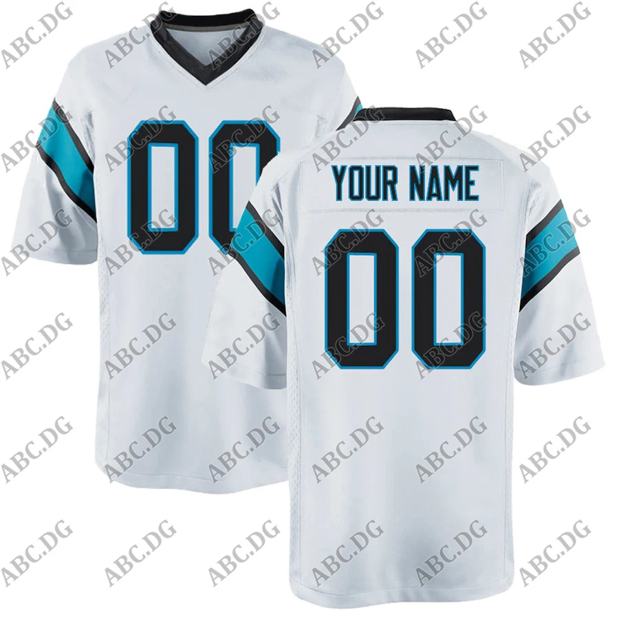 

Customized Stitch American Football Jersey Men's Carolina White Customized Game Jersey Any Name Any Number