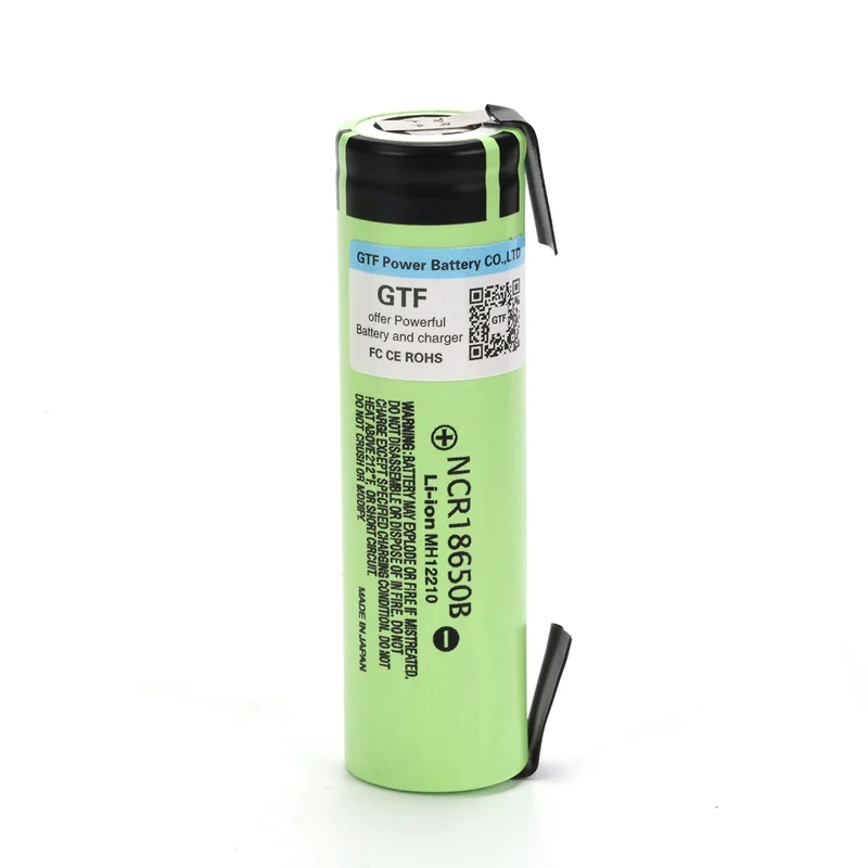 

Gtf original ncr18650b 3.7v 3400mah rechargeable lithium battery, 18650 flashlight batteries + nickel part to make yourself