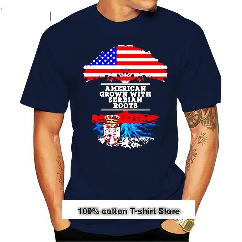 

Create-Camiseta con letras para hombre, camisa con raíces serbias, color verde militar, de alta calidad