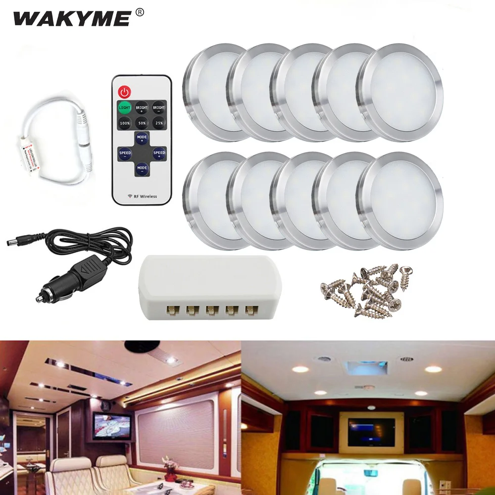 WAKYME 6/10 шт 12В 2Вт Подсветка салона Светодиодный точечный светильник для чтения