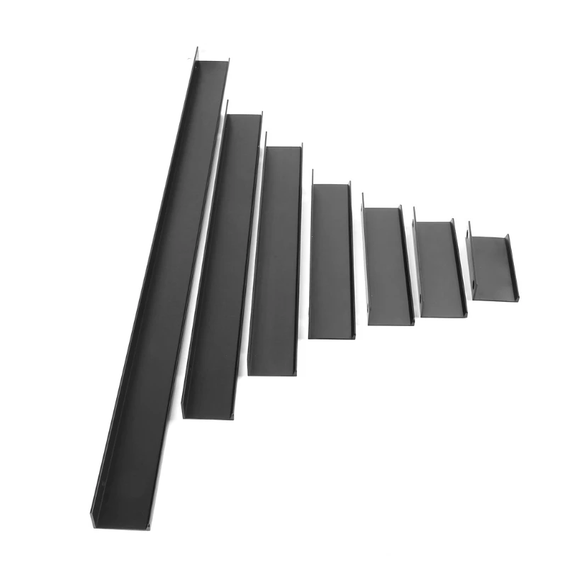 Модные черные скрытые ручки шкафа из цинкового сплава кухонные для выдвижных