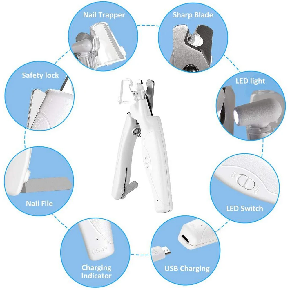 

NEW LED Light Pet Nail Clippers Pet Scissors Dog Cat Toe Nail Claw Scissors and Clippers with Animal Nail Trimmer