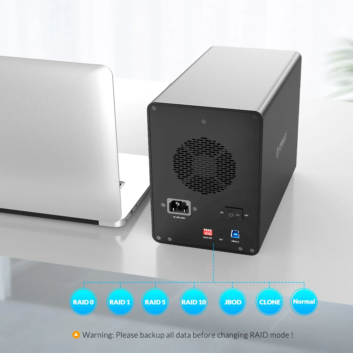 ORICO 3.5'' USB3.0 to SATA HDD Docking Station With RAID Aluminum 4 bay Enclosure 150W Internal Power Adapter Case | Компьютеры и