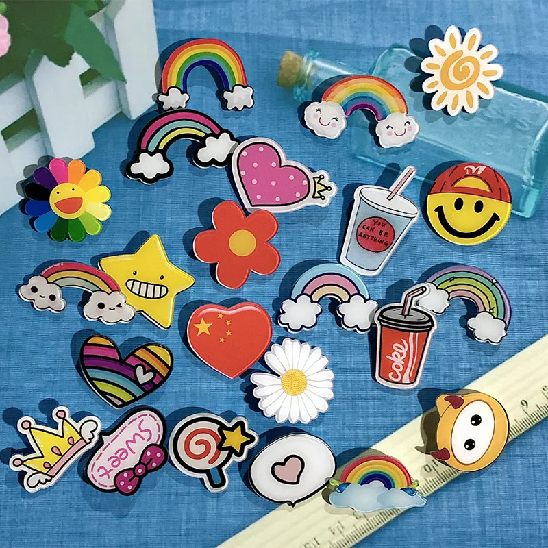 

Creative Cartoon Rainbow Brooch Acrylic Badge Cute Bag Clothes Pin Pendant Small Accessories Birthday Party Unisex Gift Jewelry