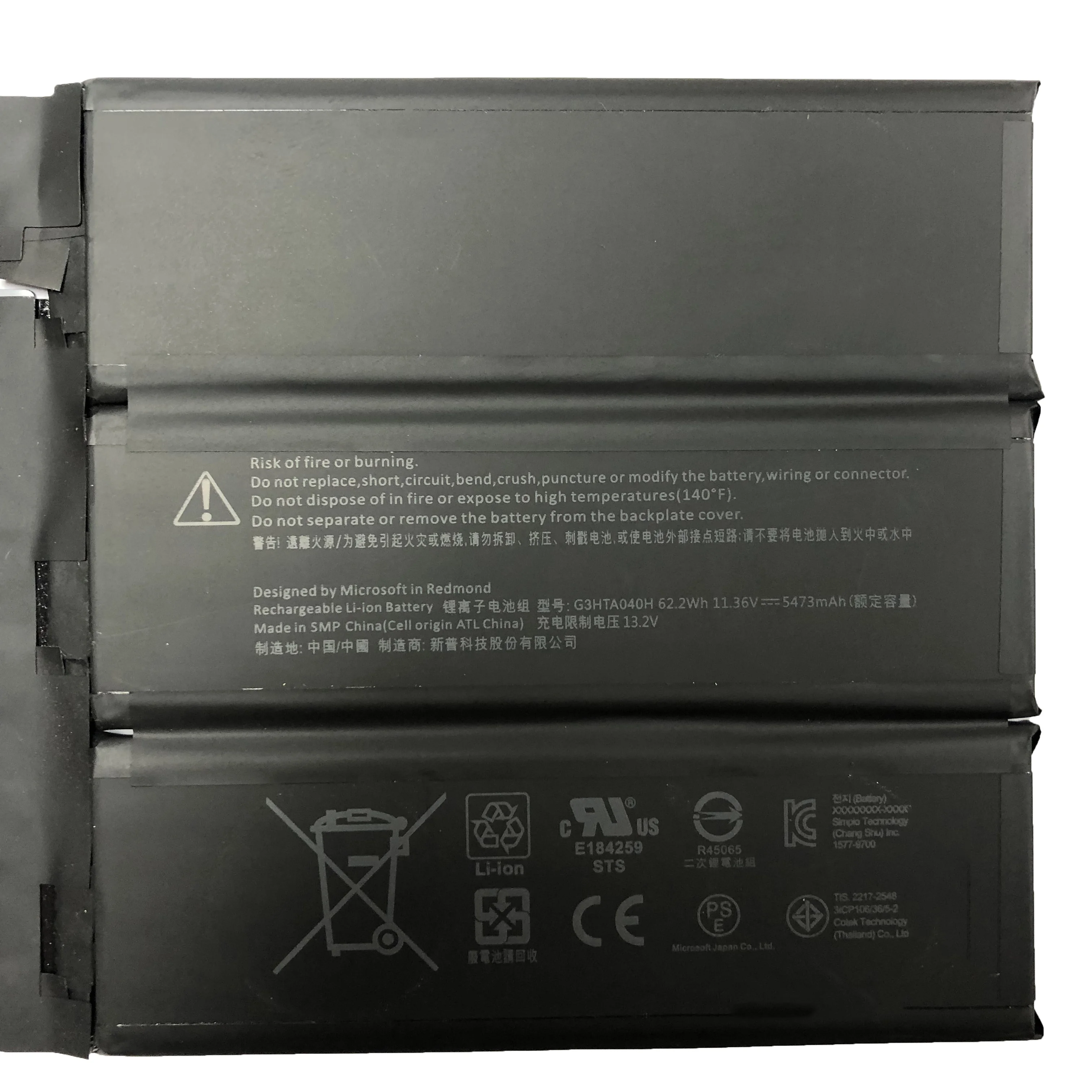 11.36V 62.2wh/5473mAh G3HTA040H Original Laptop Battery For MICROSOFT Surface Book 2 1793 Keyboard | Компьютеры и офис