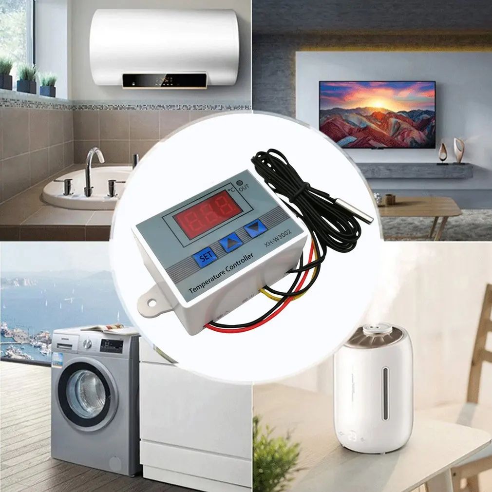 

XH-W3002 W3002 AC 110V-220V DC24V DC12V светодиодный цифровой терморегулятор Термостат Температура Управление; Управление выключатель расходомер
