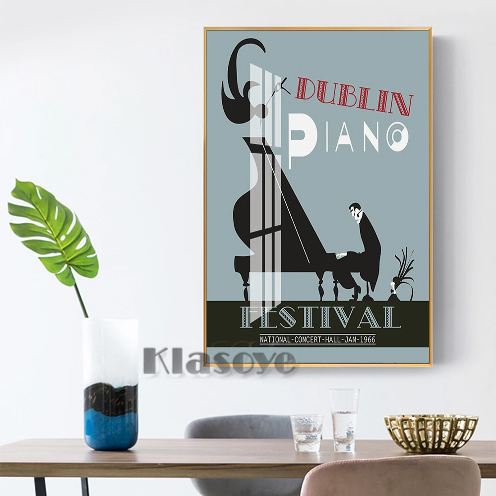 

Piano Festival Retro Poster Modern Abstract Wall Art Prints High Quality Home Decor Canvas Painting Bedroom Decorate Picture
