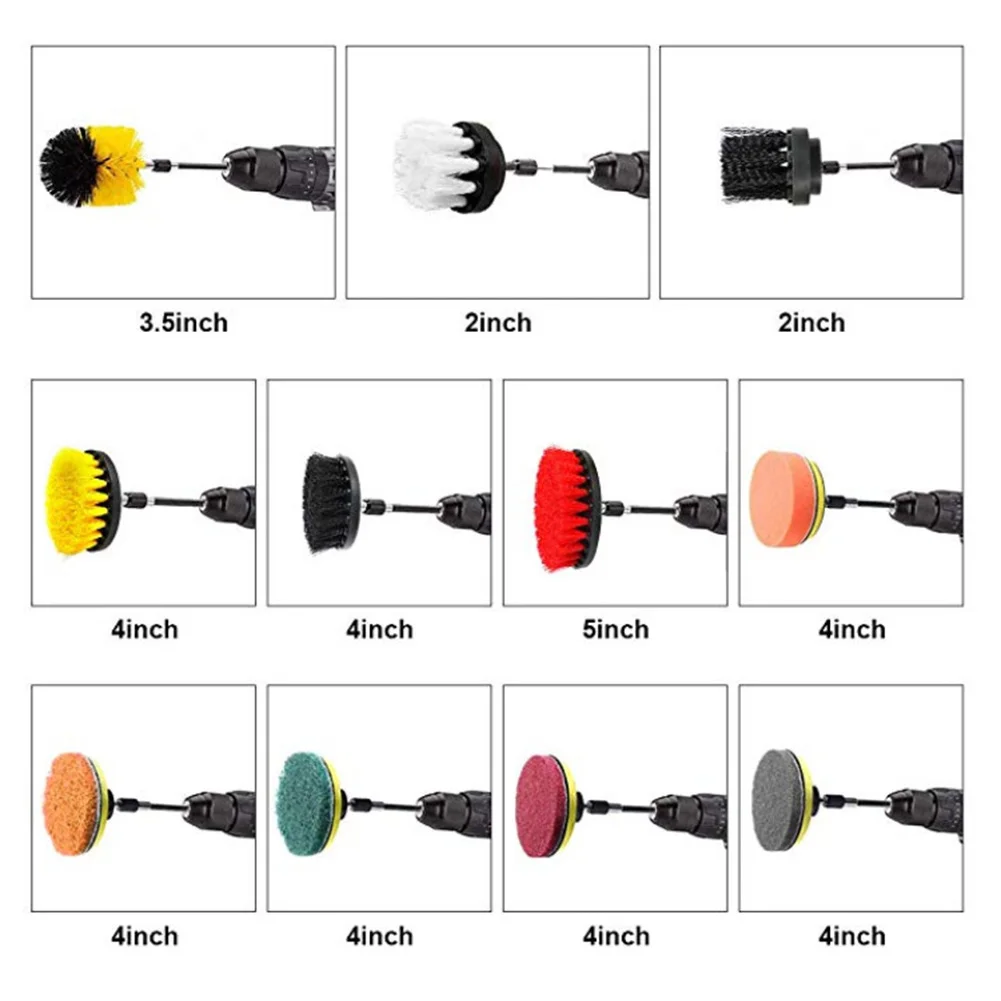 

Combo Drill Brushes Tile Bathtubs Sinks Kit Durable High quality 25pcs