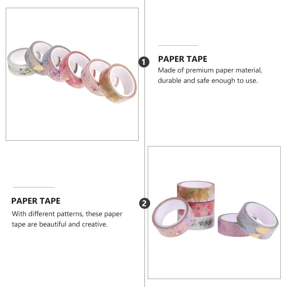 

6 Rolls Paper Tape DIY Decor Scrapbooking Art Crafting Gift Wrapping Tape