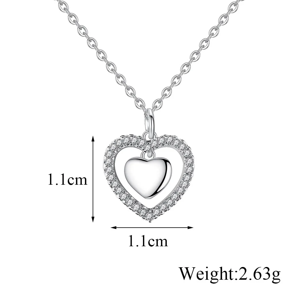 Женское колье чокер в форме сердца из стерлингового серебра 925 пробы свадебные