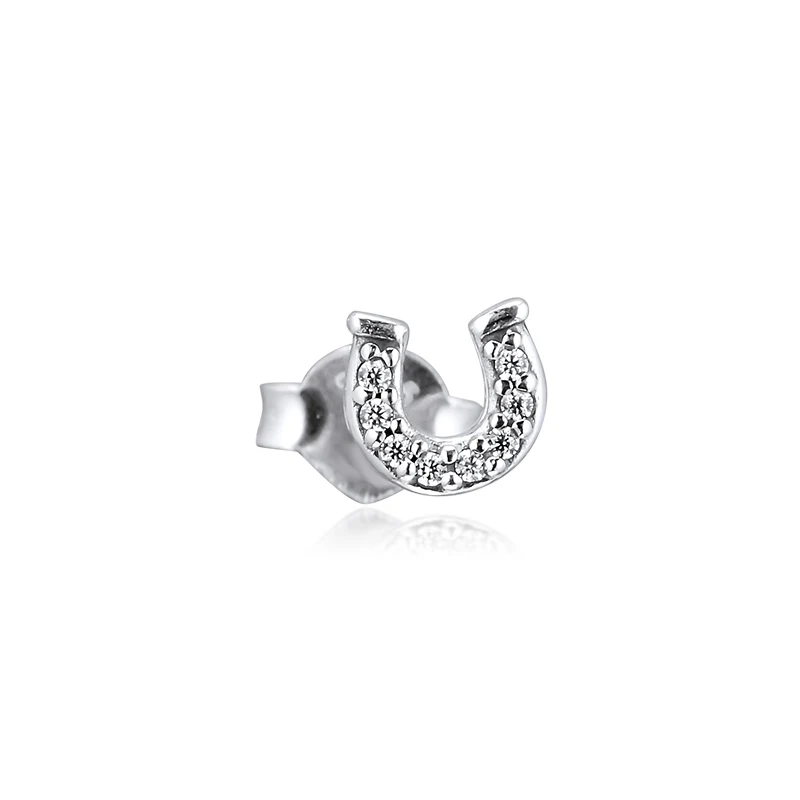 QANDOCCI Signature ME My Lucky Horseshoe одиночные серьги-гвоздики 100% 925 пробы-серебро-ювелирные
