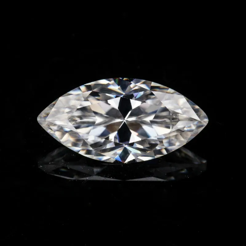 Муассанит в форме оливы свободный камень белый цвет D 3*5 мм ювелирные изделия