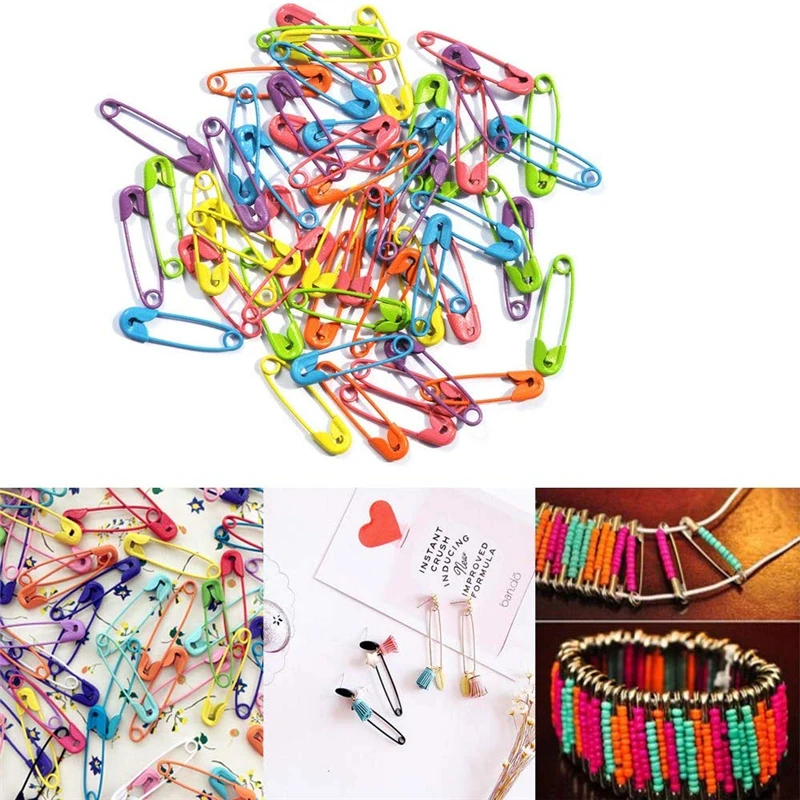 

MIUSIE 500pcs Safety Pins DIY Sewing Tools Accessory Stainless Steel Needles Large Safety Pin Small Brooch Apparel Accessories