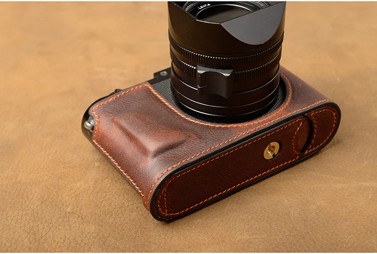 AYdgcam ручной работы из натуральной кожи чехол для камеры половина тела для Leica Q Typ 116 Leica Q2 Нижняя крышка ручка винтажный Чехол