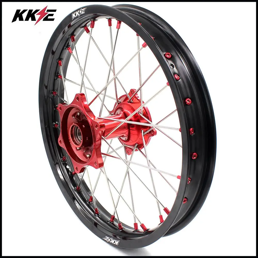 KKE 2 & 19 литые MX колёса для HONDA CR125R CR250R 2002 2013 Красная соска|Колеса| |